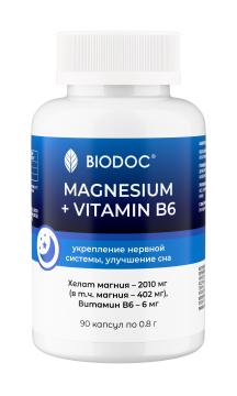 BIODOC, Магний хелат + В6, капсулы, 90 шт.
