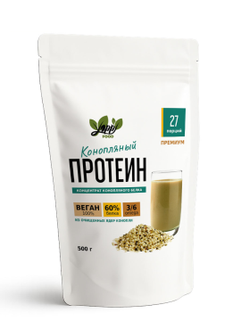 Yappi, Конопляный протеин, порошок, 500 г