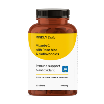 MINDLY, Витамин C с шиповником и биофлавоноидами, таблетки, 60 шт.